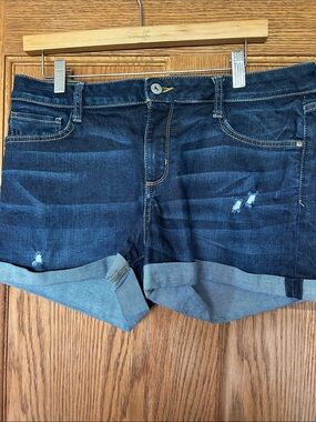 Arizona Jean Company Dark Blue Rolled-Hem Denim Shorts